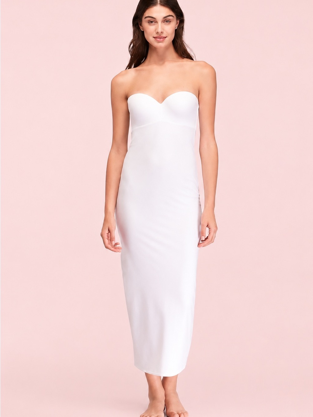 David’s Bridal White Full Slip Shapewear Strapless 36B Bridal Dress Slip